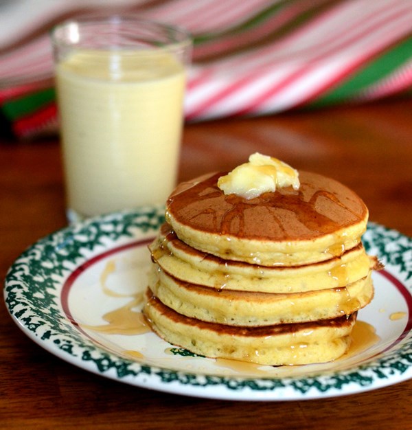 Eggnog pancakes