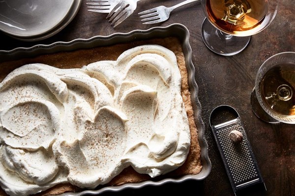 Eggnog poke cake 