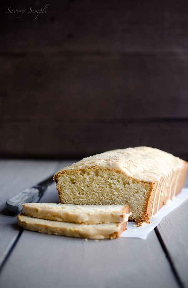 Eggnog poundcake with rum glaze