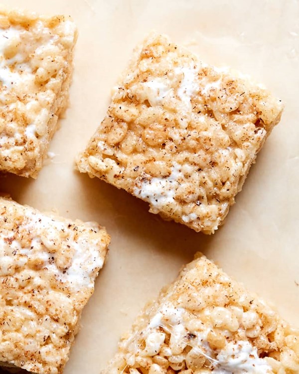 Eggnog Rice Krispies treats