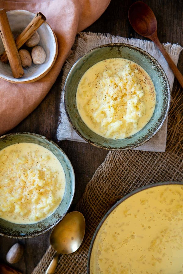 Eggnog rice pudding