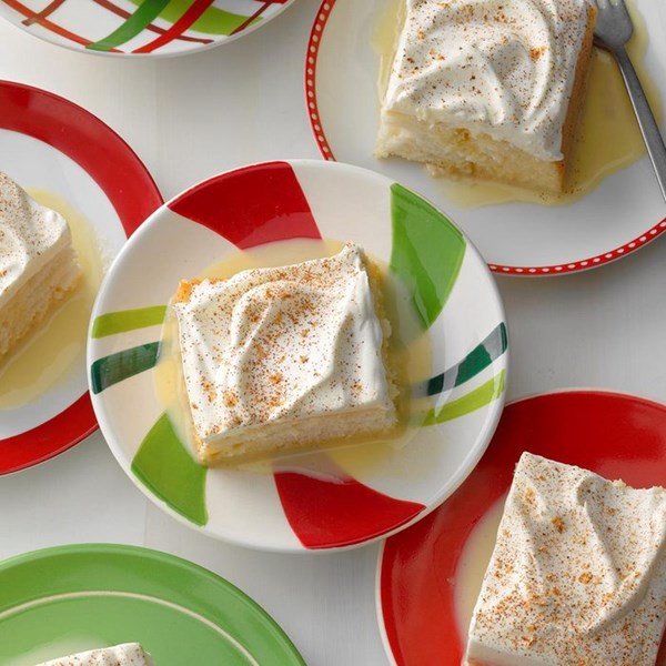 Eggnog tres leches cake