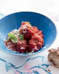 Eggplant & porcini "meatballs" in tomato sauce