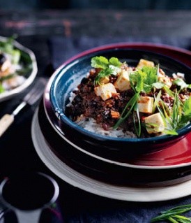 Eggplant & red bean mapo tofu