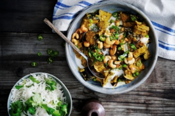 Eggplant and banana skin curry