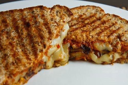 Eggplant and mozzarella panini
