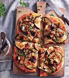Eggplant and smoked mozzarella with caponata