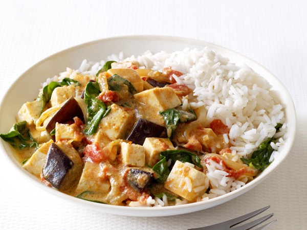 Eggplant and tofu curry