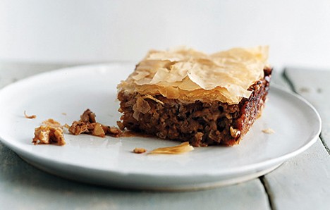 Eggplant and walnut phyllo pie