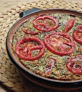 Eggplant "cake" with onions and walnuts (Kookoo bademjan)