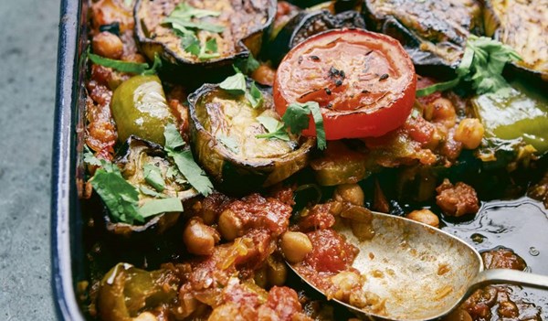 Eggplant, chickpea and tomato bake (Musaqa'a)