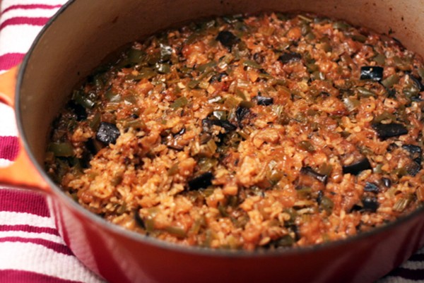Eggplant dirty rice