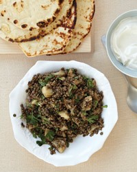 Eggplant-lentil salad