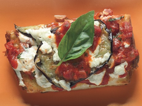 Eggplant marinara flatbread