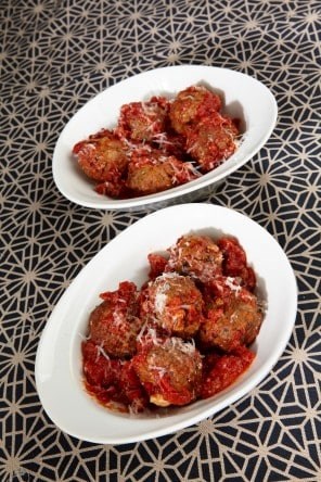 Eggplant "meatballs" in tomato sauce