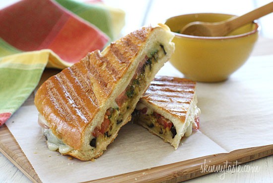 Eggplant panini with pesto