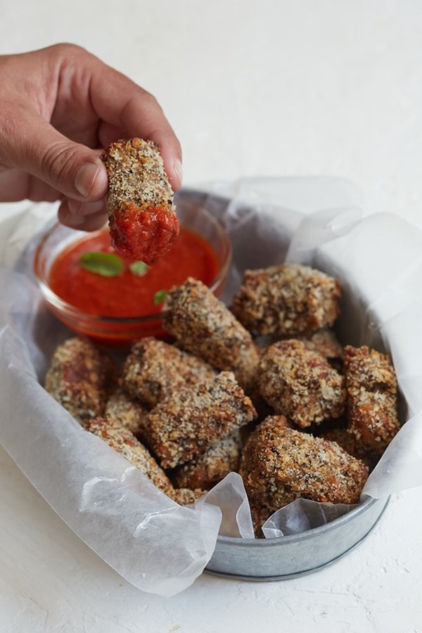 Eggplant Parmesan two-bite tots