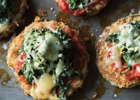 Eggplant Parmesan with creamed spinach