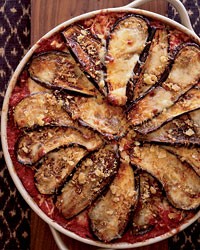 Eggplant Parmesan with crisp bread crumb topping
