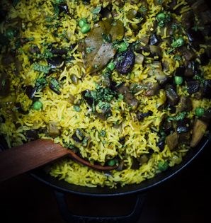 Eggplant pilaf