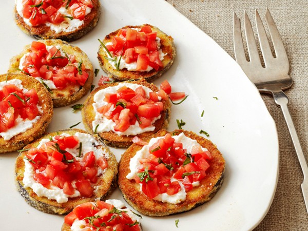 Eggplant ricotta bites