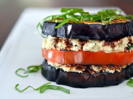 Eggplant "ricotta" stacks from 'Nom Nom Paleo' (Cook the Book)