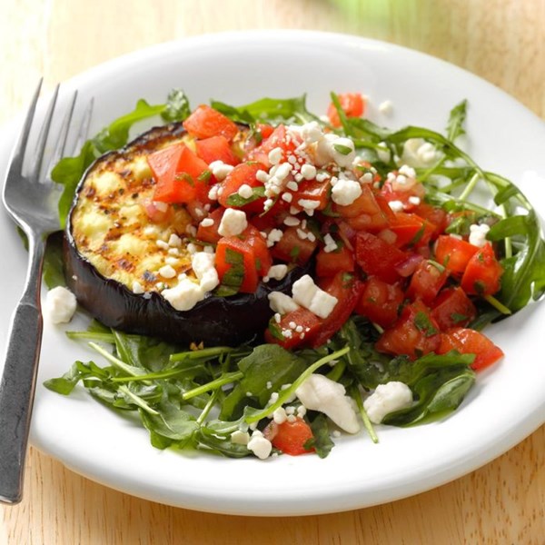 Eggplant salad with tomato & goat cheese