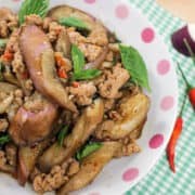 Eggplant stir-fry with Thai basil (Pad makeua yao)