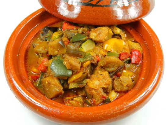 Eggplant tajine: vegetarian version