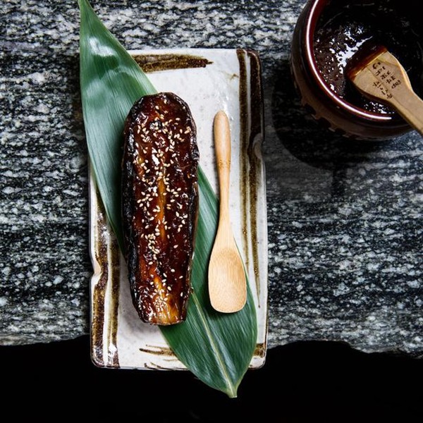 Eggplant with ginger miso and sesame