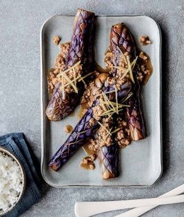 Eggplant with miso topping (Nasu dengaku)