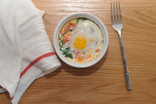Eggs baked in cream