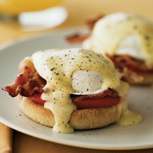 Eggs Blackstone with Meyer lemon Hollandaise