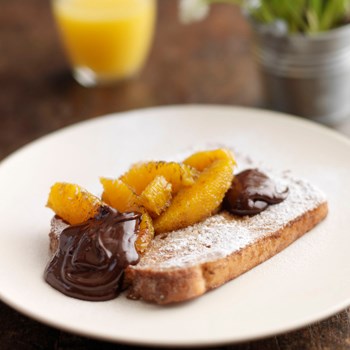 Eggy bread with chocolate and orange sauce
