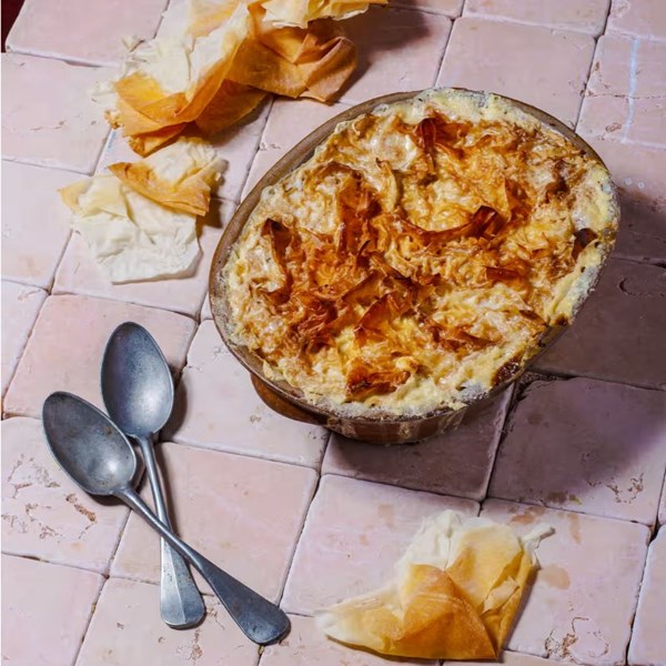 Egyptian "bread and butter" pudding (Om ali)