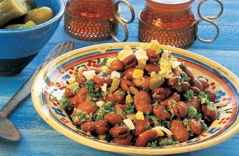 Egyptian brown bean salad