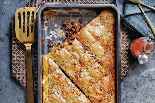 Egyptian goulash (spiced beef filo pie)