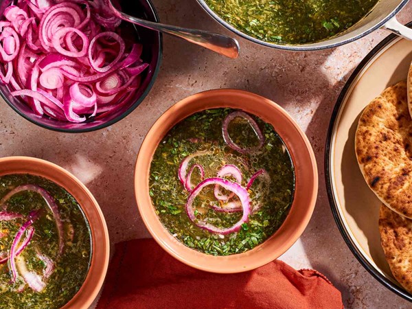 Egyptian green soup (Molokhia)