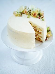 Elderflower and gooseberry cake