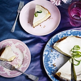 Elderflower and lime cheesecake