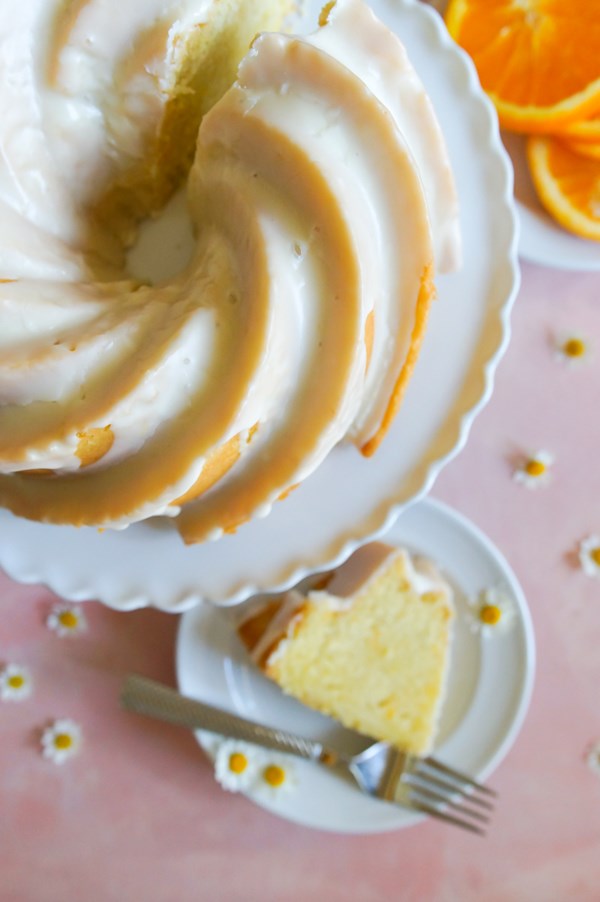 Elderflower and orange bundt cake