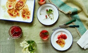 Elderflower and strawberry drop scones