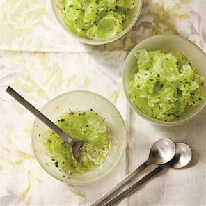 Elderflower, cucumber and gin granita