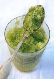 Elderflower, cucumber and lime granita