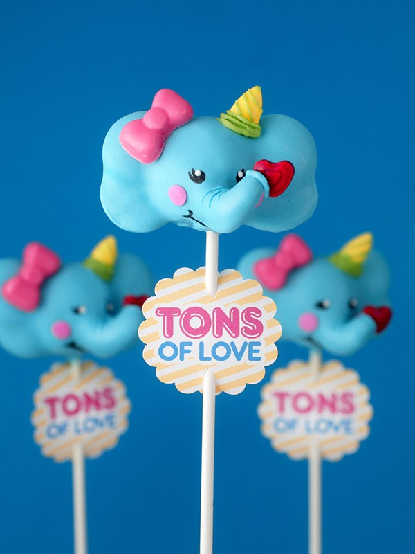 Elephant cake pop Valentines