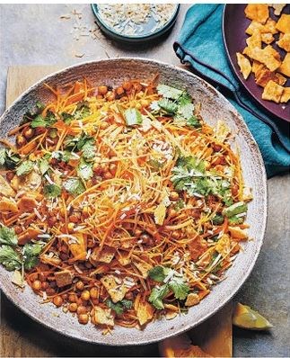 Elly Curshen's crunchy spiced chickpea, carrot & coconut salad