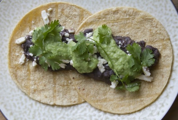 “Emergency” black bean tacos