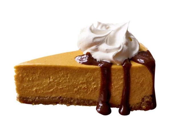 Emeril Lagasse's pumpkin cheesecake with bourbon-spiked cream