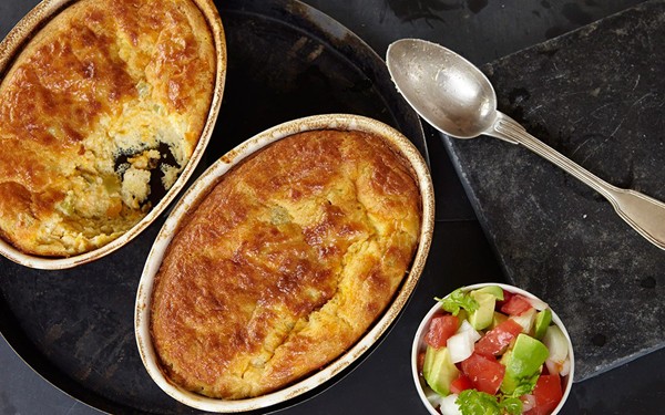 Emily's souffléed eggs with cheddar and green chiles