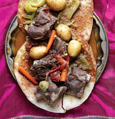 Emirati lamb stew (Tharid)